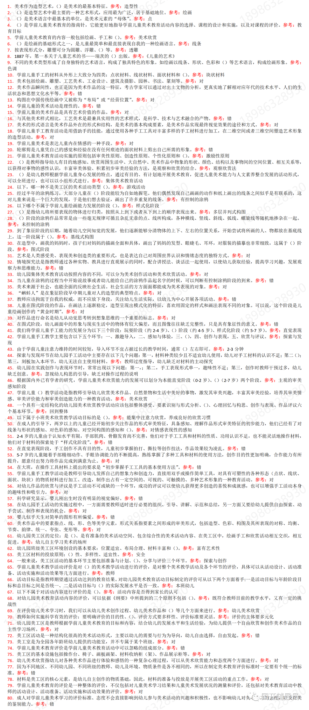 国家开放大学学前儿童艺术教育（美术）形考资料缩略图