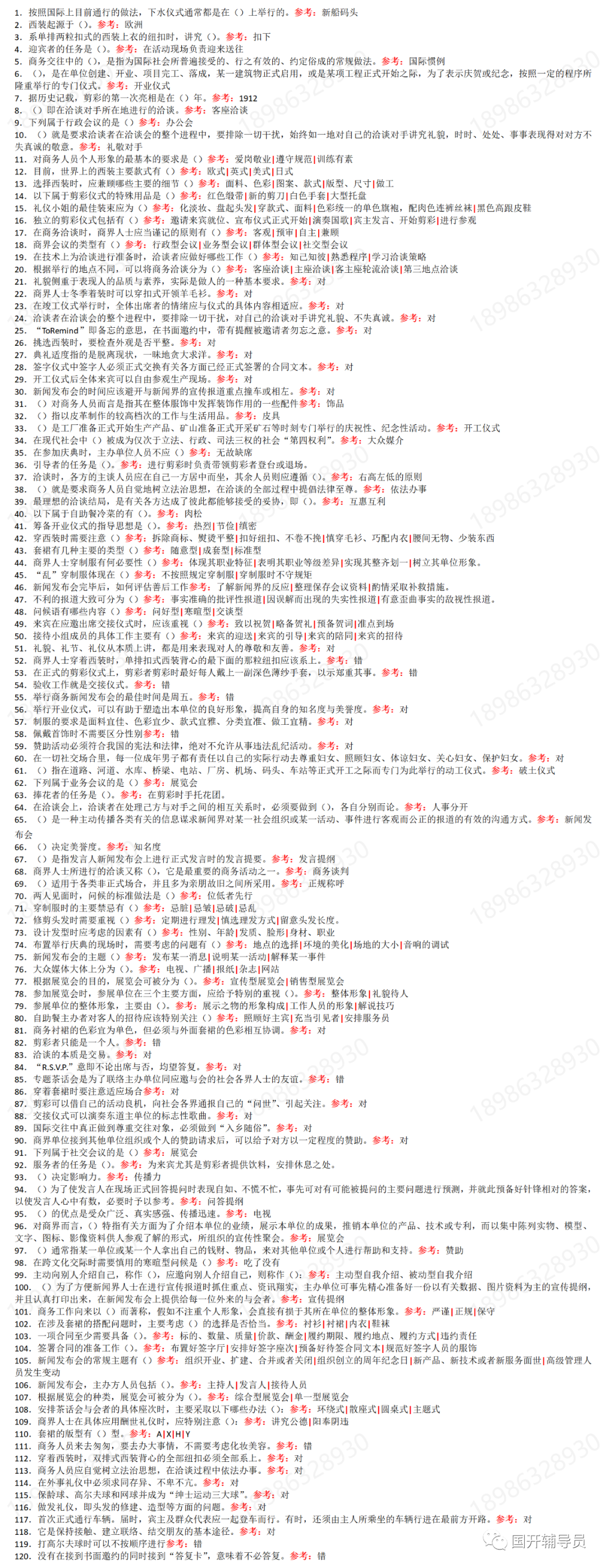 640-74 国家开放大学商务礼仪概论形考资料
